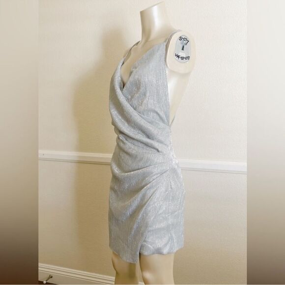 Zara Dresses & Skirts - Silver shimmer mini dress A20